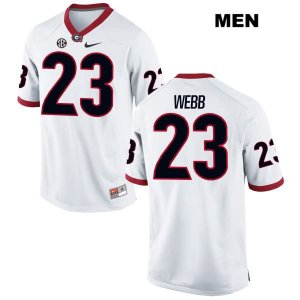 Men's Georgia Bulldogs NCAA #23 Mark Webb Nike Stitched White Authentic College Football Jersey HCE5454VY